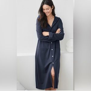 Eileen Fisher x Garnet Hill button down, hooded robe size small